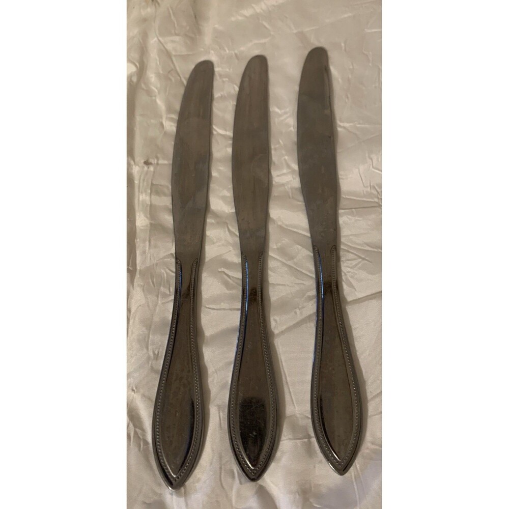 International American Bead Dinner Butter Knife Stainless Flatware Replacement 3